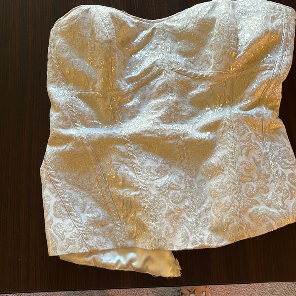 White House Black Market - White and Gold Bustier